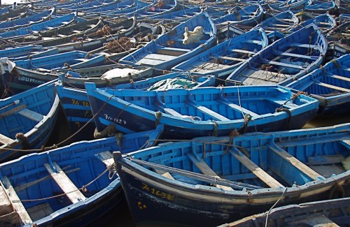 Blacktip Island fishing boats converted into makeshift 5th Century B.C.E. Persian triremes sit ready for Saturday’s battle of Salamis reenactment at Diddley’s Landing.