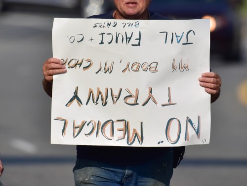 COVID-19 Vaccine Protest at Wake Forest Baptist Medical (2021 Aug)